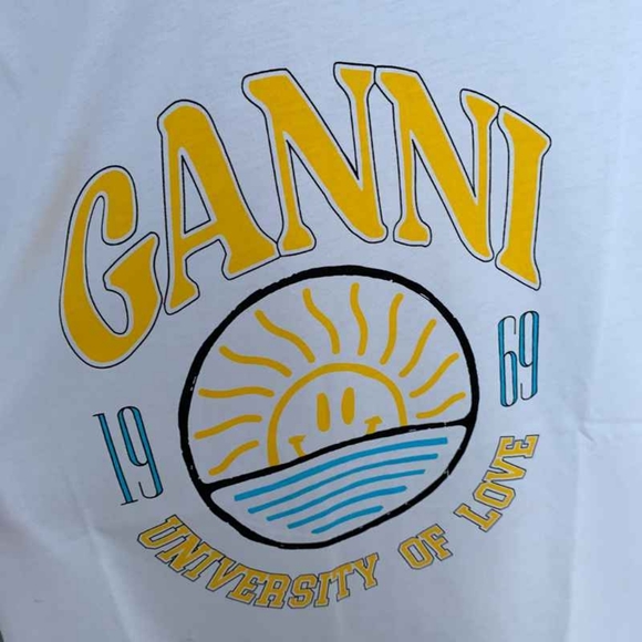 Ganni white short-sleeved T-shirt - Picture 2 of 6